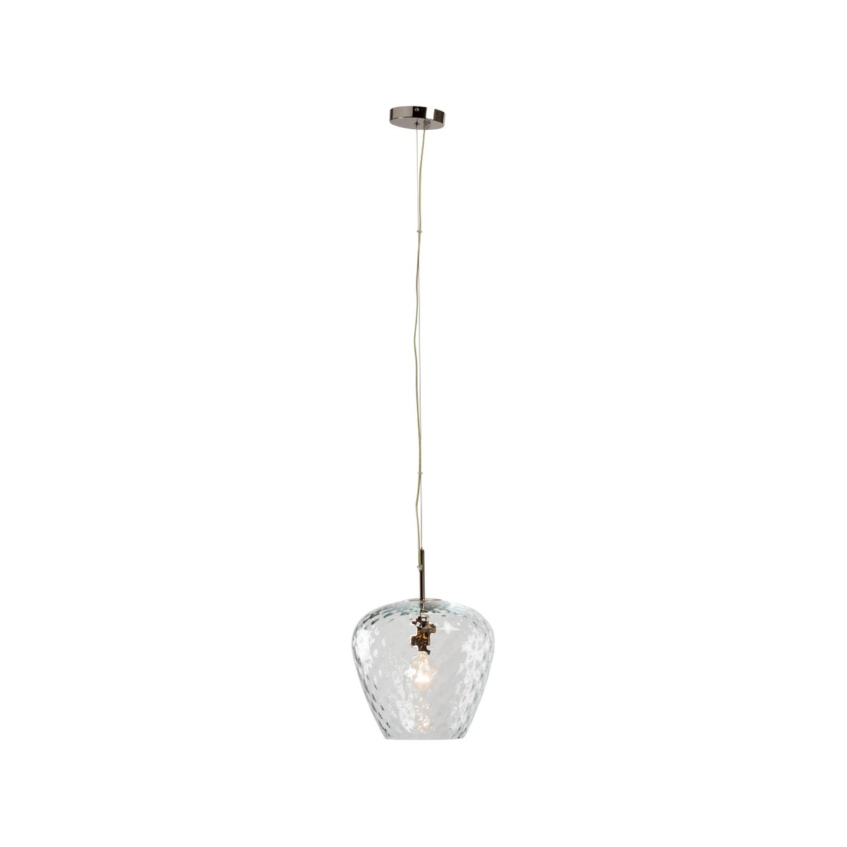 Hermione Pendant (Lg) - Nickel, Cristale Tuft Glass