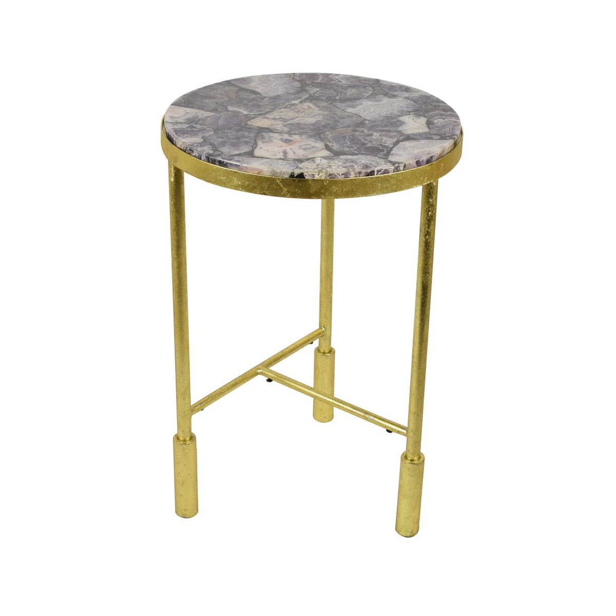 Olga Occasional Table - Amethyst Top, Rose Gold