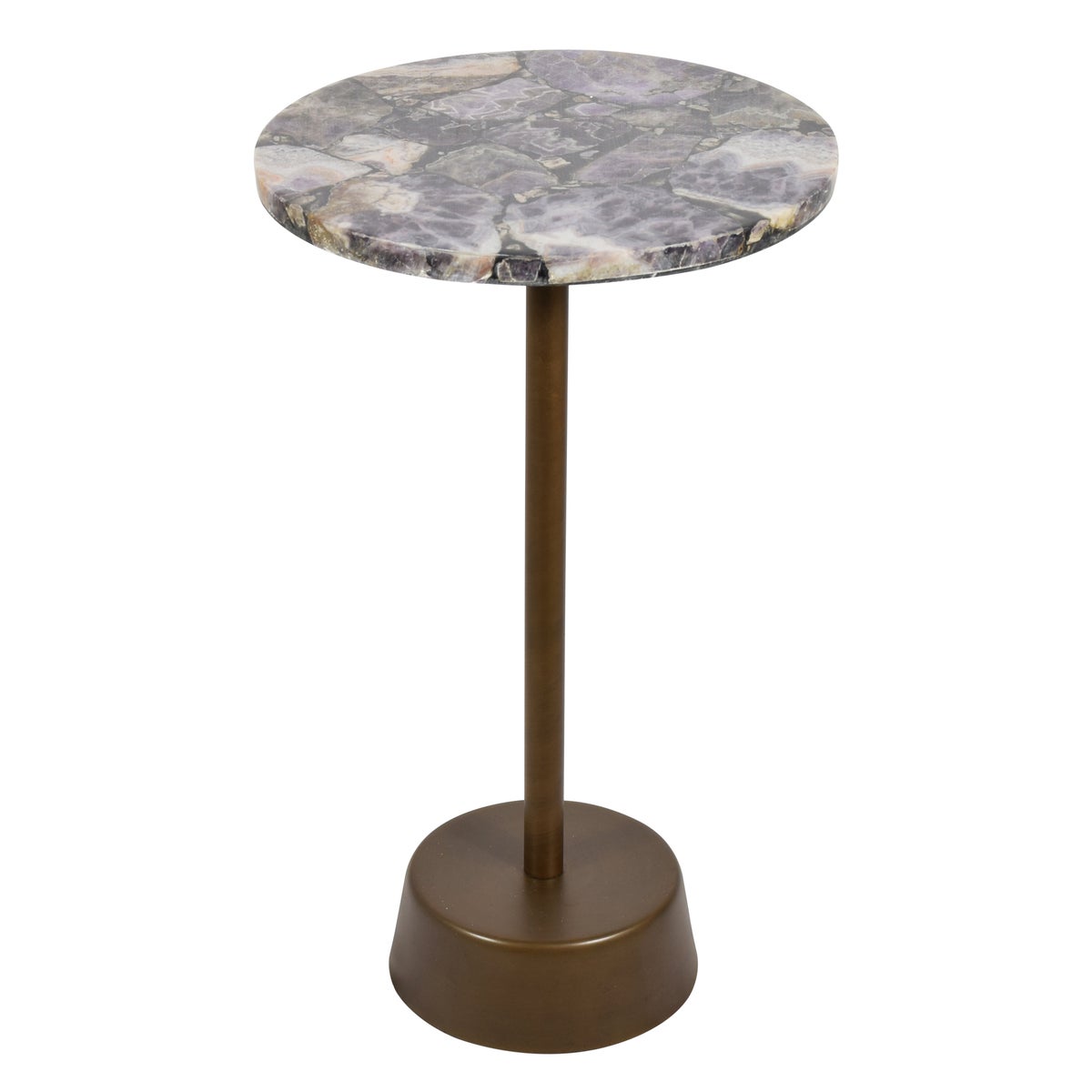 Estela Occasional Table - Amethyst Top, Rose Gold
