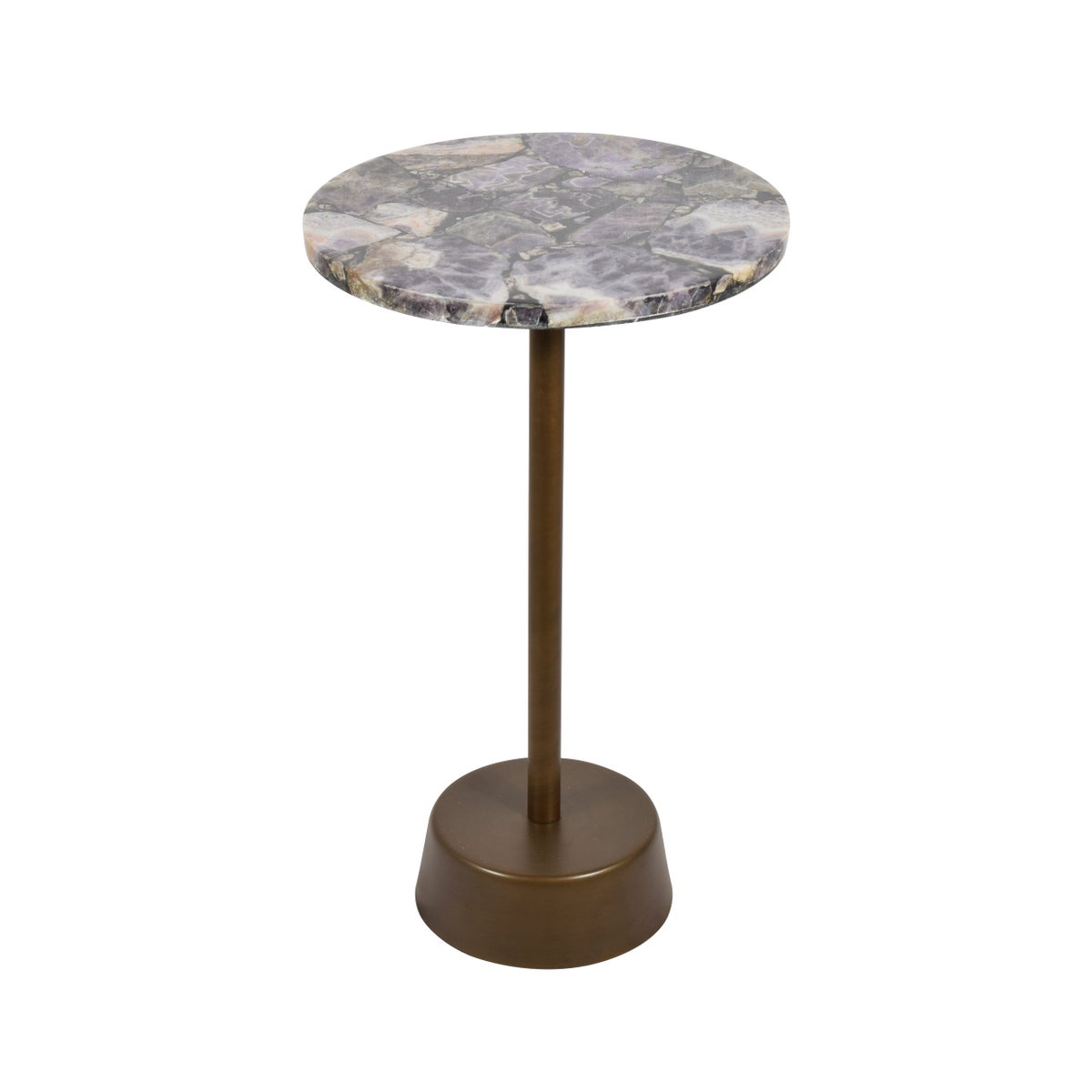 Estela Occasional Table - Amethyst Top, Rose Gold
