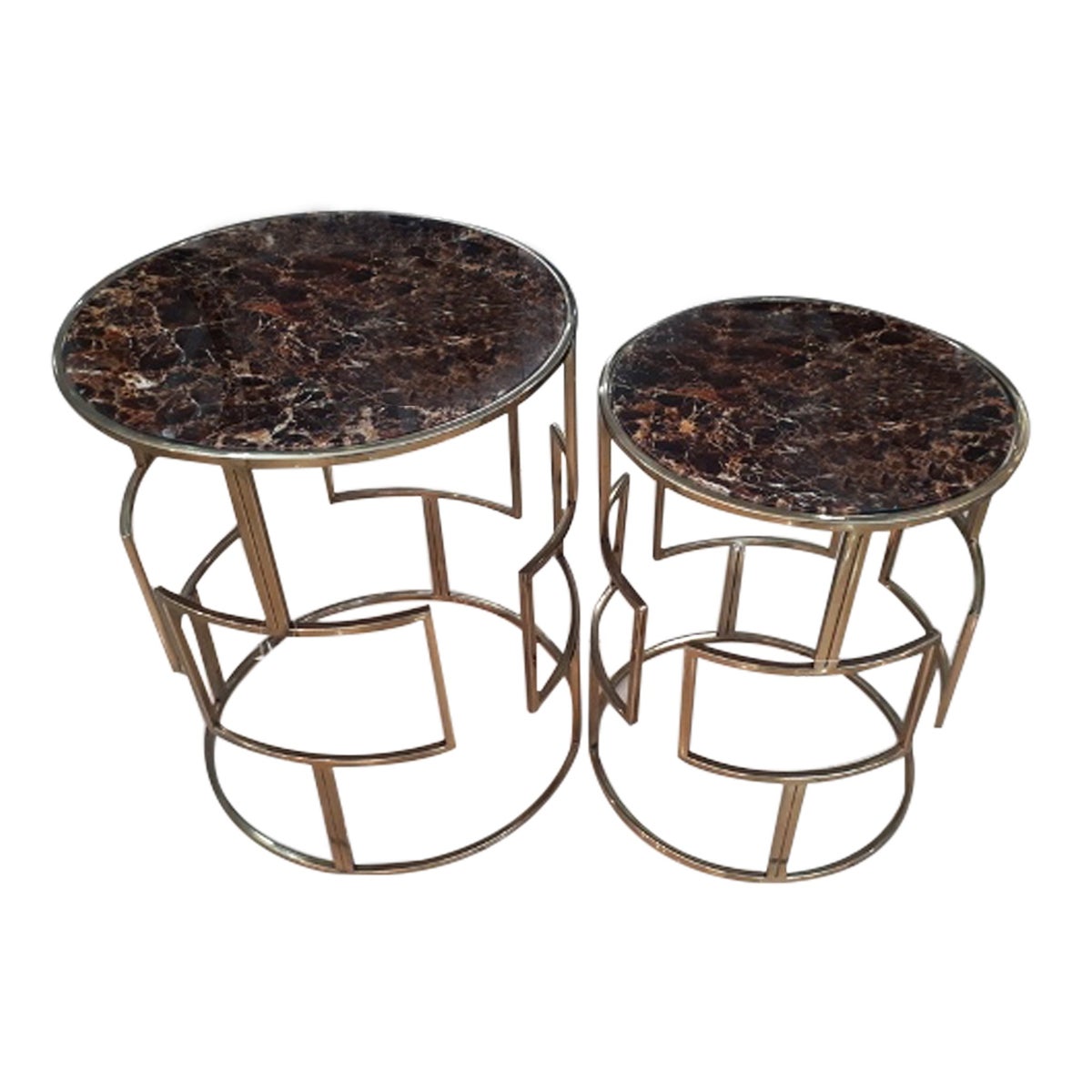 Gloria Accent Table - Brass Metal, Glass Top