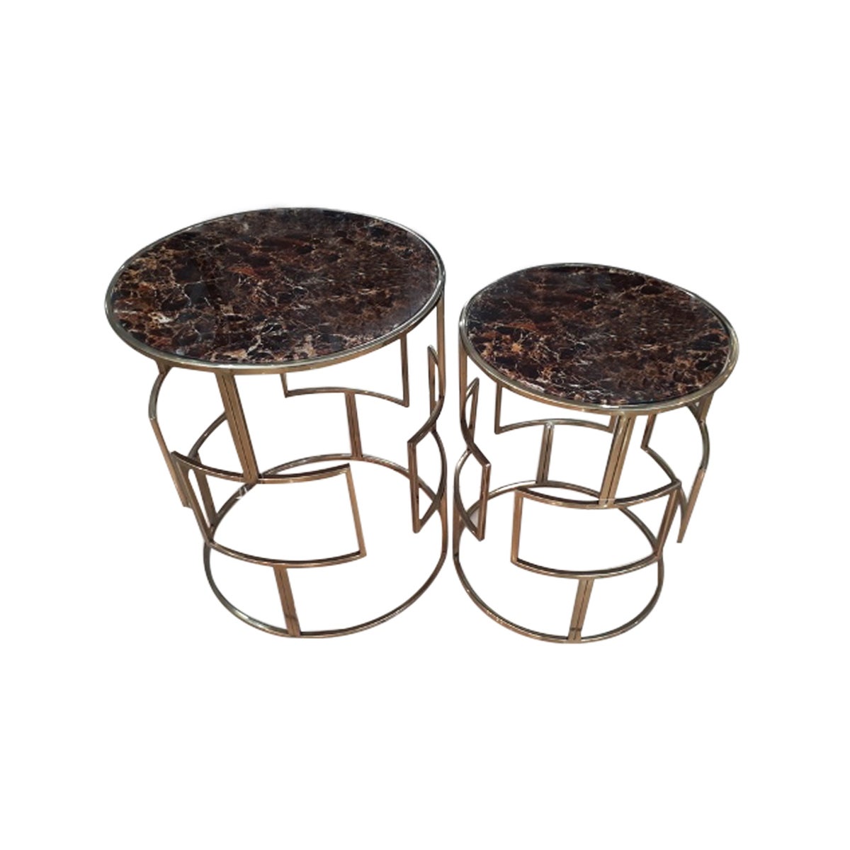 Gloria Accent Table - Brass Metal, Glass Top