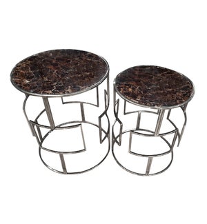 Gloria Accent Table - Polished Chrome Metal, Glass Top