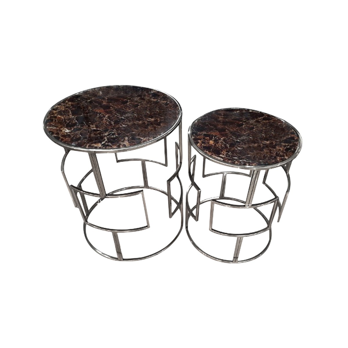 Gloria Accent Table - Polished Chrome Metal, Glass Top