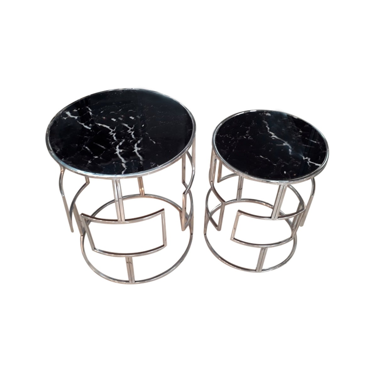 Gloria Accent Table - Polished Chrome Metal, Glass Top