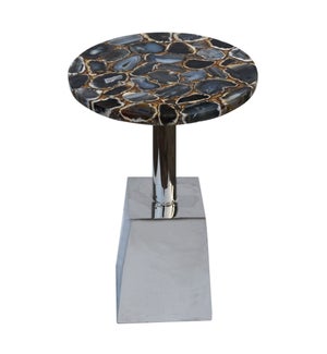 Billie Accent Table (Square) - Agate Top, Gold Infused