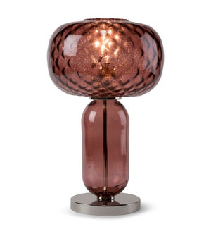 Hooray Henry Table Lamp - Nickel, Marsala Tuft Glass
