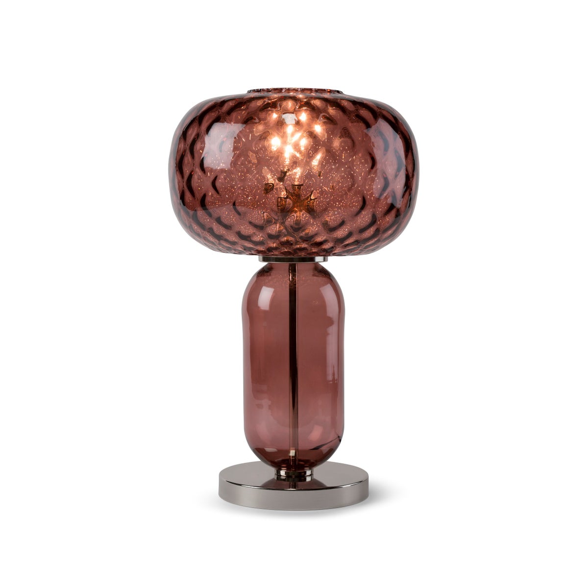 Hooray Henry Table Lamp - Nickel, Marsala Tuft Glass