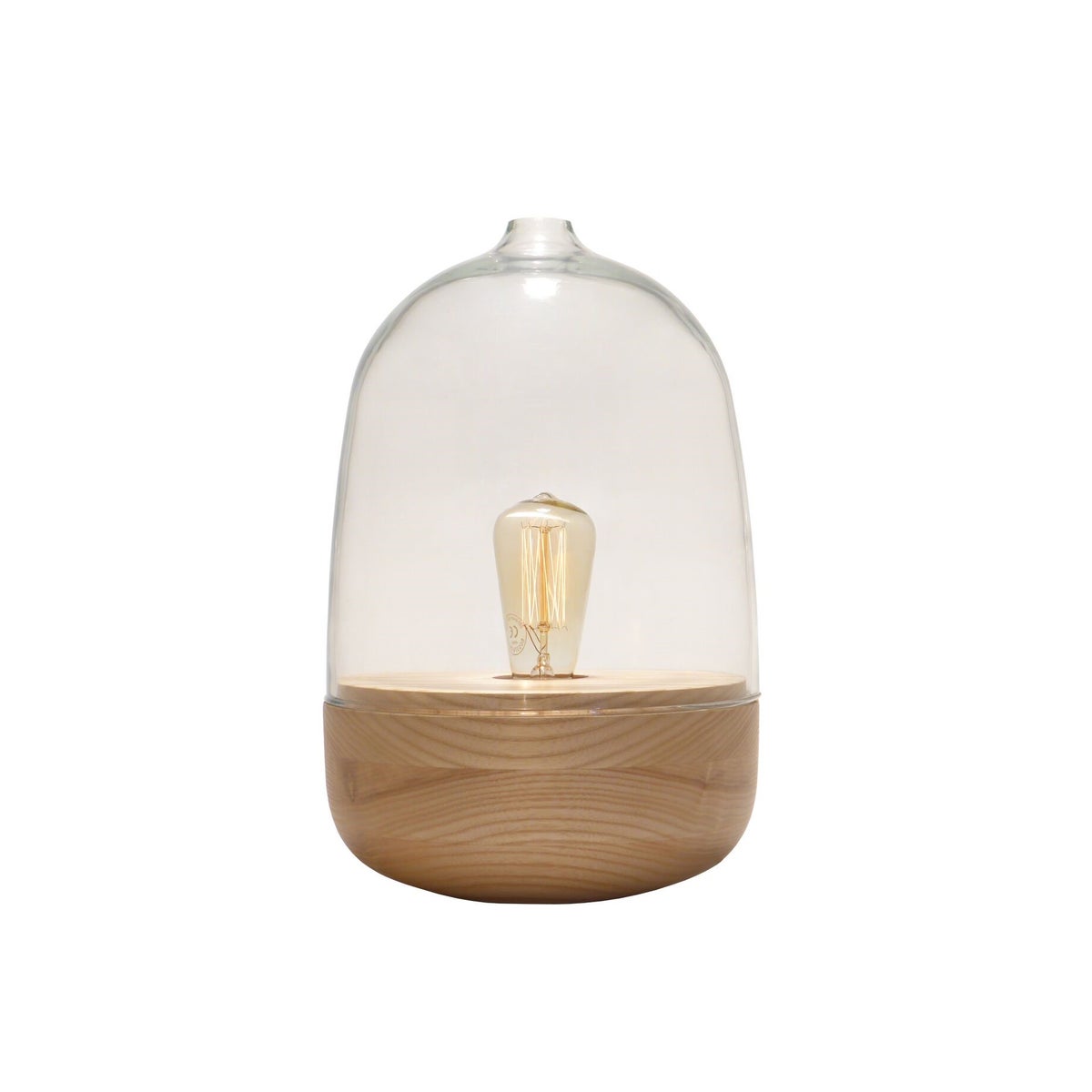 Georgie Table Lamp - Ash Wood, Cristale Glass