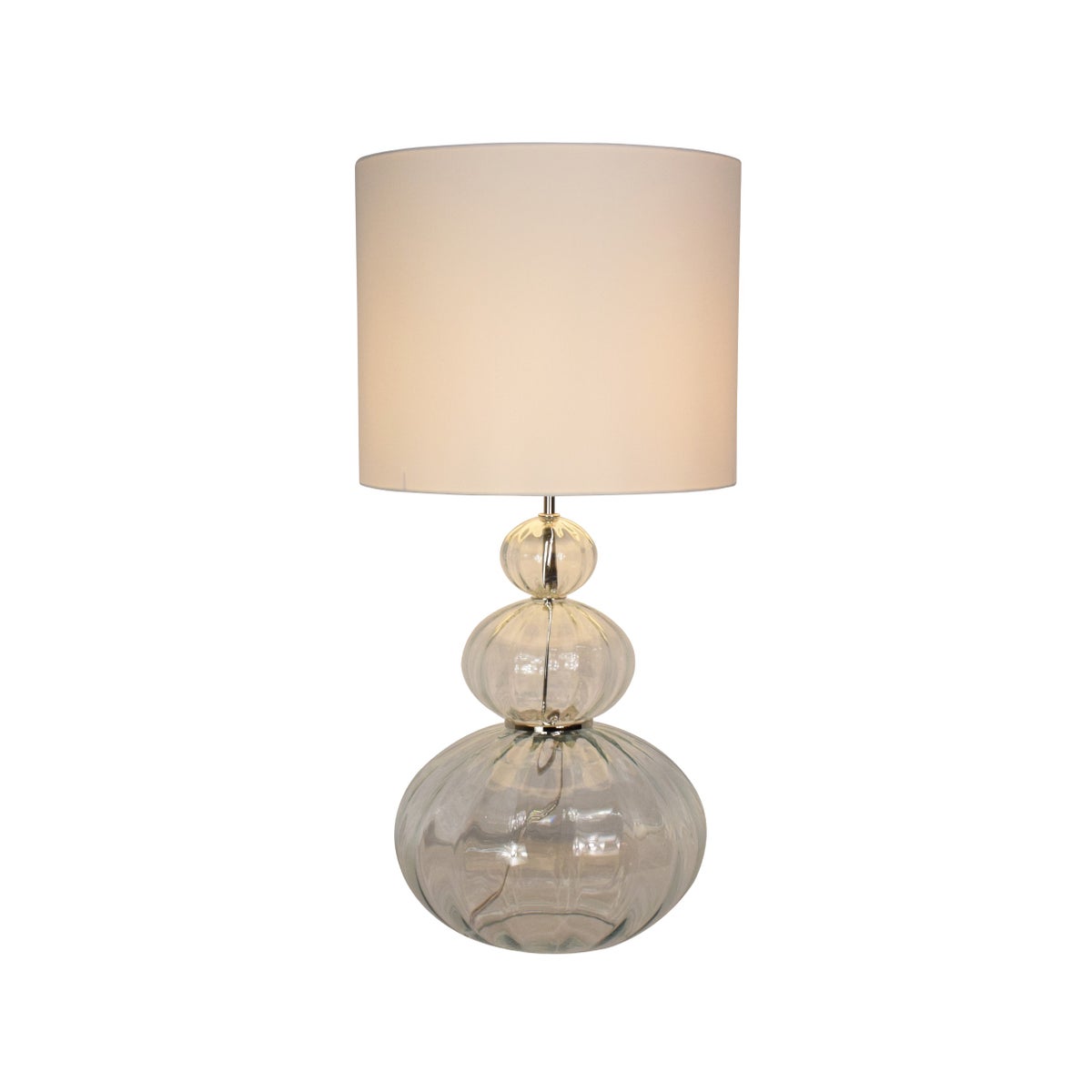Maggie May Table Lamp - Oval Effect Lines, Transparent