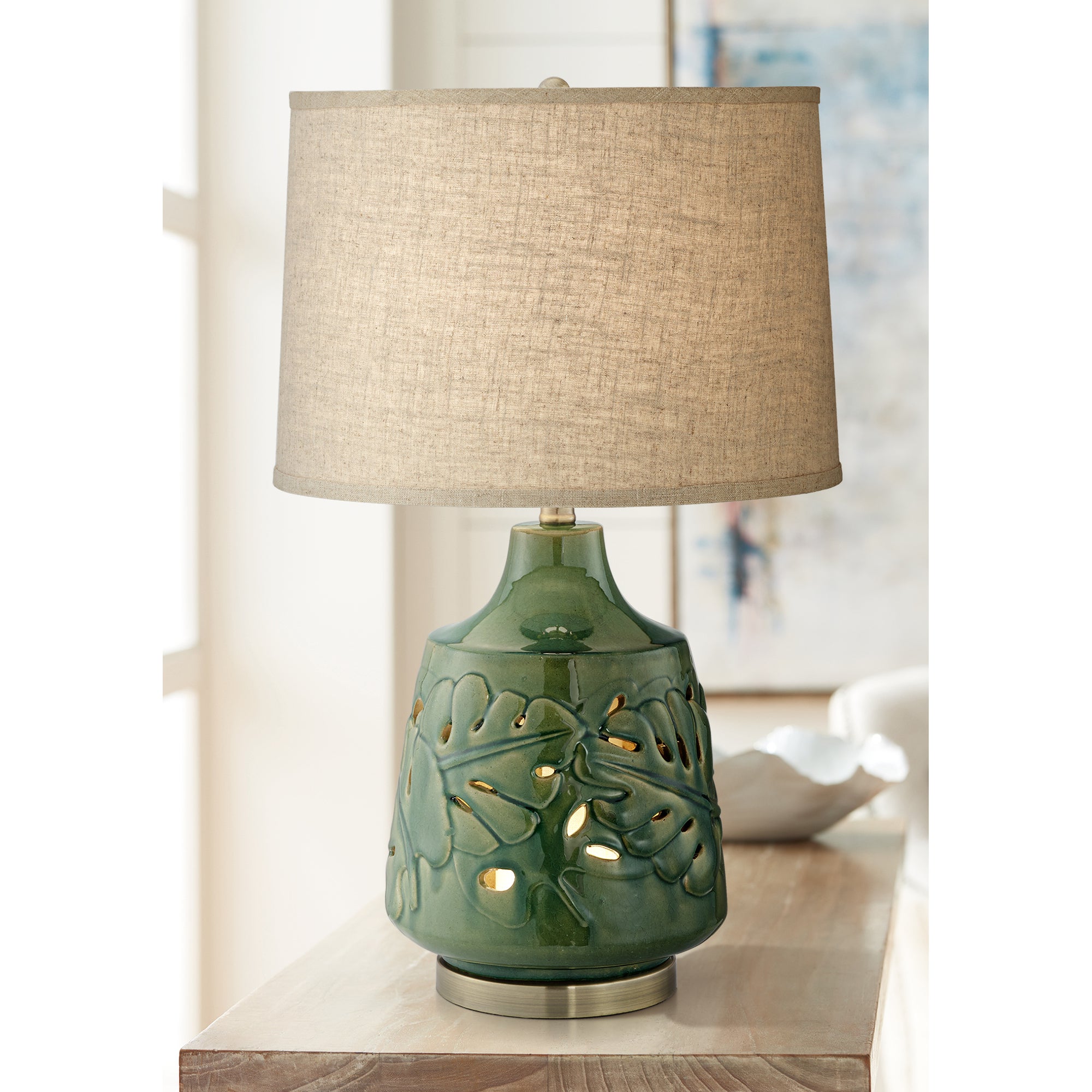 green table lamps for sale