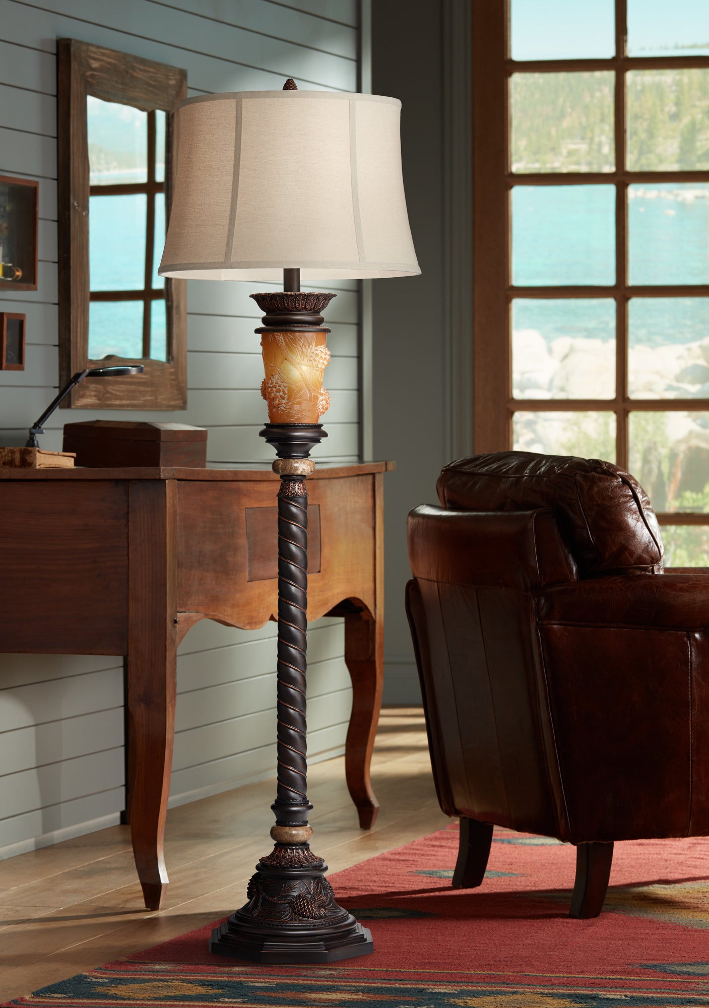 pine cone glow floor lamp