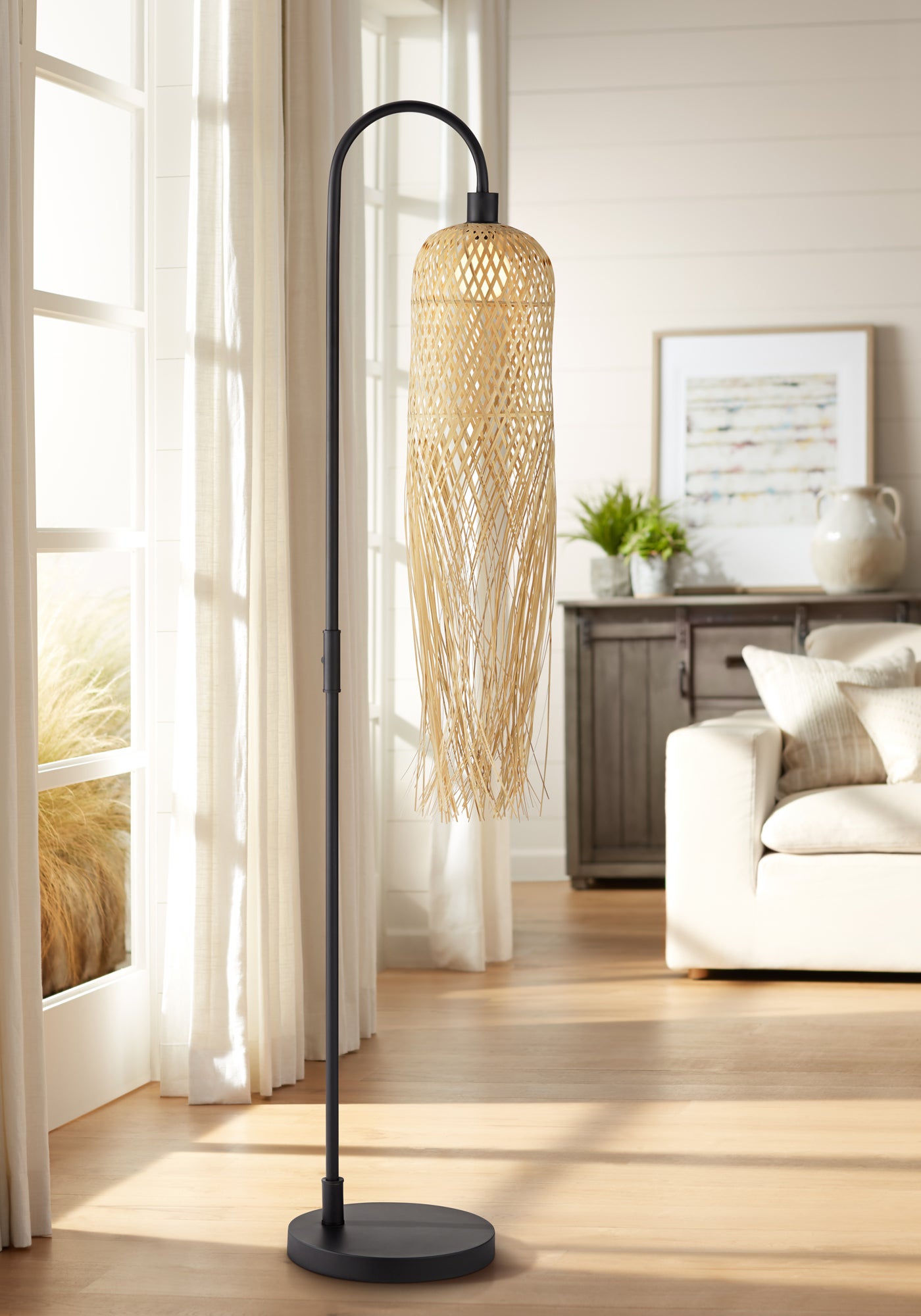 rattan floor lamp zara