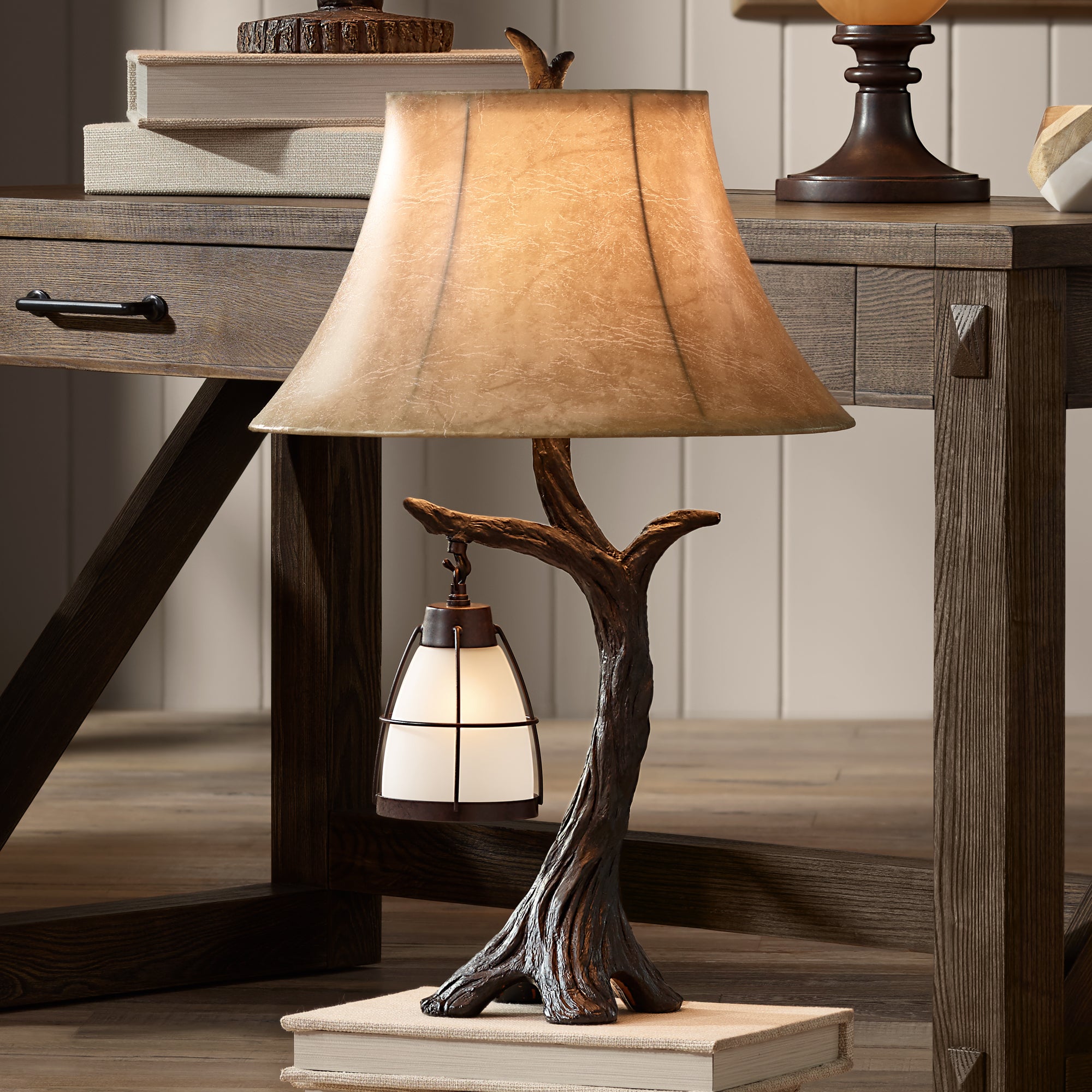 pottery barn branch lamp