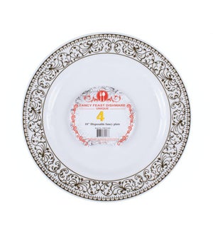 Disposable Dinner Plate Gold 10in 4PK.