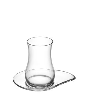 Tea Glass & Saucer Leaf Shape 12pc Set 170ml 6oz