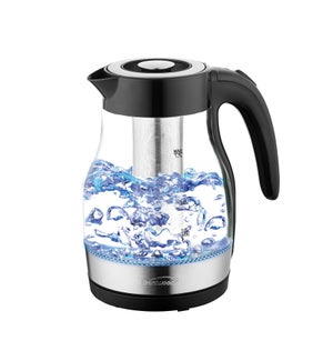 1.7L Cordless Glass Electric Kettle with Tea Infuser, Black