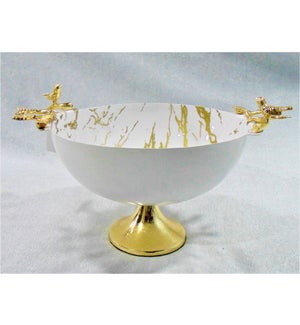 Footed Serving Bowl S/S Enamel Coating 9in