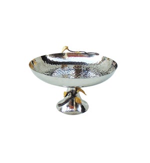 Footed Serving Plate 9inch S/S 3 tone
