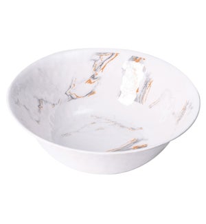 Melamine 11.5inch Salad Serving  bowl with dots Marble Design White