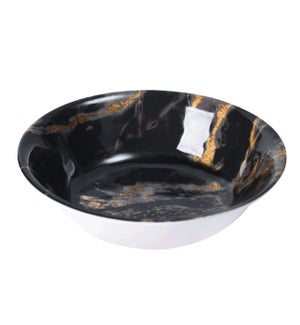 Melamine 7.5inch soup Plate With Dots Marble Design Black