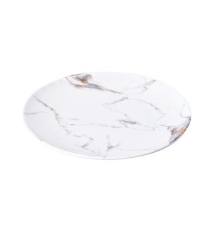 Melamine Dinner 11inch plate with dots Marble Design White