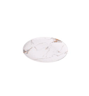 Melamine 8.5inch Dessert plate with dots  Marble Design White