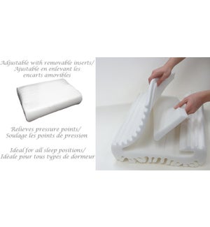 Memory Foam White Adjustable Pillow 6B