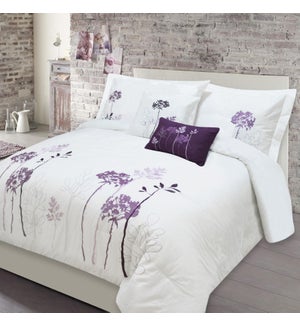 Alegra 5pc Embroidered Comforter Set Lavender Full 4/B