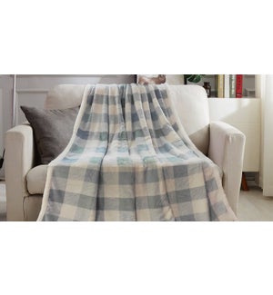 Adele coral fleece reverse to sherpa blanket 60x80 12/b