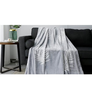 LEAVES jacquard plush blanket Twin  60x80 asst.12/b