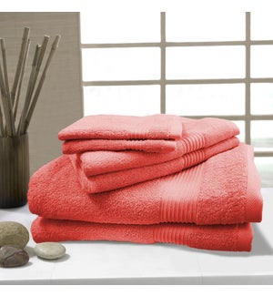 Bambo Deluxe Towel 6pcs Set Coral