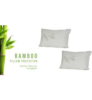Bamboo Waterproof Std Pillow Protector Pair