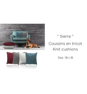 SIERRA knit cushion 18x18 asst. 8/b