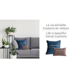 Life is Beautiful velvet-Mauve-18x18-CUSHION 6/B