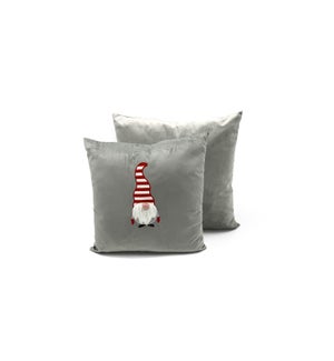 GNOME w/3D beard velvet cushion grey 18x18 6/b