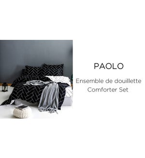 PAOLO 3 pc-Black/White-King -Comforter Set 2/B