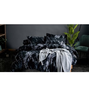 CARRARA  2 pc-Black/GREY-T -Comforter Set 4/B