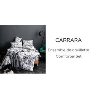 CARRARA  3 pc-Black/White-K -Comforter Set 2/B