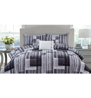 5 pc ZAYN-Grey-F 78x88-Comforter Set