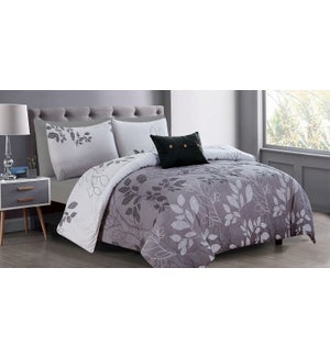 5 pc CALISTA-Grey-Q 88x88-Comforter Set 3/B