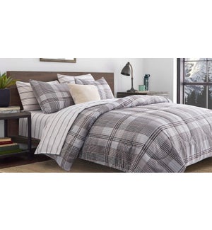 SUTTON 8 pc-Grey-F 80x86-Comforter Set  4/B
