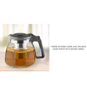 GLASS TEA POT WITH INFUSER 1200 ML