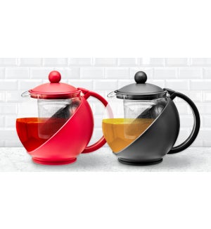 GLASS AND PLASTIC TEAPOT WITH INFUSER 750ML 6/B