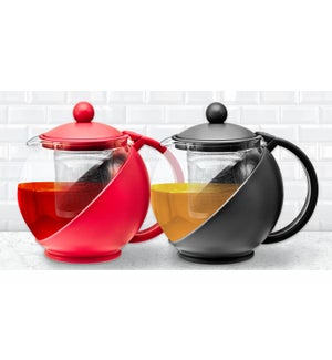 GLASS AND PLASTIC TEAPOT WITH INFUSER 1250ML 6/B