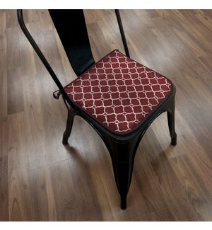 4 PK Foam Chair Pad Red/White 14X14X1