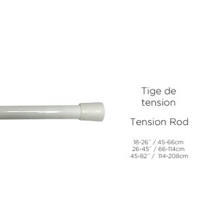 TENSION ROD 11/13MM 26-45" WHITE