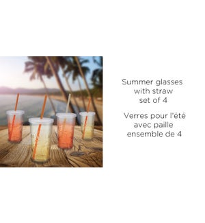 ST/4 SUMMER GLASSES W/ STRAW, 6/B