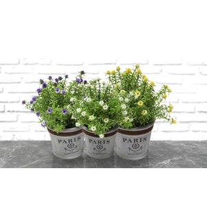 Artifical Flower Paris Pot -ASST 11.5x23-6B