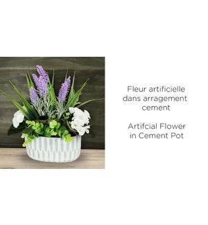 Artificial Flower Arrangemnet Cement Grey 18x11x30 - 8B
